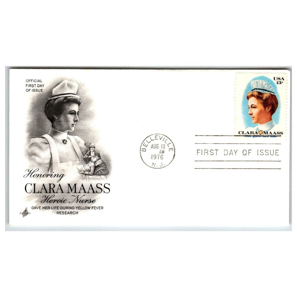 Scott #1693 Clara Maass Heroic Nurse 1976 First Day Cover FDC Artcraft